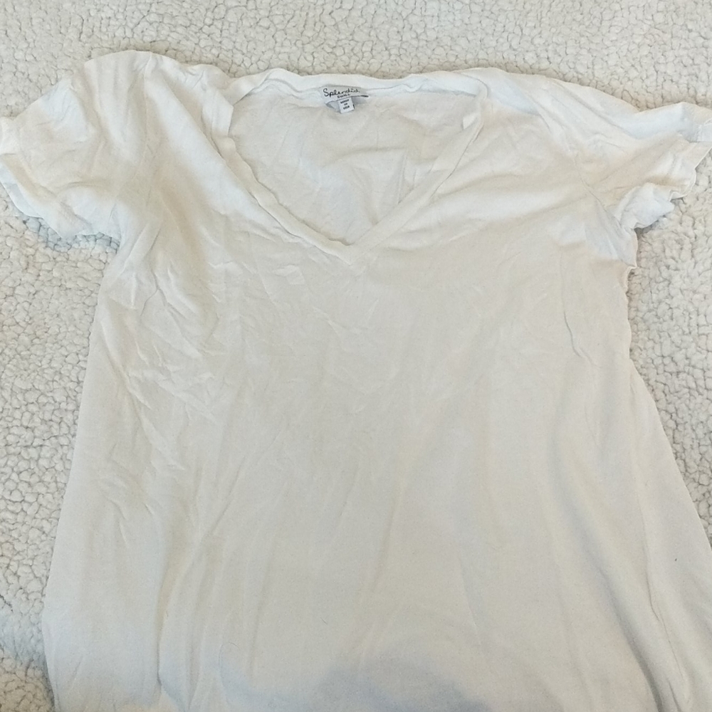 Splendid White fitted V-Neck tee size small